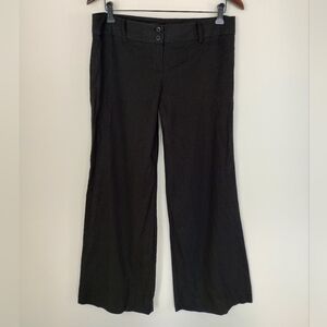 Dazz Wide Leg Linen Blend Pants Large Black Classic Comfy Sailor Chic Casual